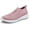 imagekonhill Womens Lightweight Walking Shoes Breathable Slip On Tennis Sneakers Casual Mesh Workout Athletic0701 Mauve