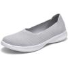 imagekonhill Womens Slip on Loafers  Comfy Walking Tennis LowTop Ballet Flat Nurse Shoes Casual SneakersLight Gray
