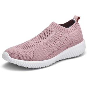 imagekonhill Womens Lightweight Walking Shoes Breathable Slip On Tennis Sneakers Casual Mesh Workout Athletic0701 Mauve