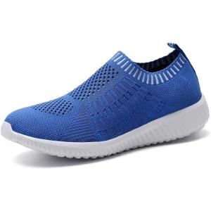 imagekonhill Womens Lightweight Walking Shoes Breathable Slip On Tennis Sneakers Casual Mesh Workout Athletic6701 Blue