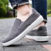 imagekonhill Mens Slip on Fashion Sneaker  Classic Breathable Canvas Loafers Skate Shoes 10 US Light Grey44