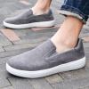 imagekonhill Mens Slip on Fashion Sneaker  Classic Breathable Canvas Loafers Skate Shoes 10 US Light Grey44