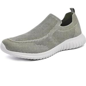 imagekonhill Mens Walking Shoes Athletic Tennis Comfortable Slipon Loafer Sneakers 75 US Army Green 40