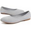 imagekonhill Womens Classic Ballet Flats  Pointy Toe Soft Knit Slip on Dress Shoes 7 US Light Grey