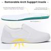 imagekonhill Mens Slip on Shoes Casual Breathable Boat Sneakers with Arch Support Lightweight Mesh Beach Loafers for Driving Walking SkateAll White