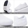 imagekonhill Mens Slip on Shoes Casual Breathable Boat Sneakers with Arch Support Lightweight Mesh Beach Loafers for Driving Walking SkateAll White