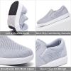 imagekonhill Mens Slip on Shoes Casual Breathable Boat Sneakers with Arch Support Lightweight Mesh Beach Loafers for Driving Walking SkateGrey