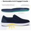 imagekonhill Mens Slip on Shoes Casual Breathable Boat Sneakers with Arch Support Lightweight Mesh Beach Loafers for Driving Walking SkateNavy