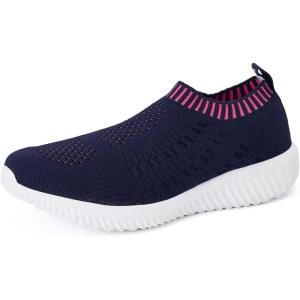 imagekonhill Womens Casual Walking Shoes  Breathable Mesh Work Slipon Sneakers 6 USNavy