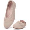 imagekonhill Womens Ballet Flat Shoes Round Toe Knit Slip On Ballerina Walking Flats Lightweight Women Dress Shoes for Work Travel Casual WalkingNude