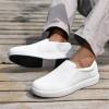 imagekonhill Mens Slip on Shoes  Casual Arch Support Walking Loafers Slipon Mesh Knit Sneakers Memory Foam Driving Work Skate Shoes Slip Resistant ShoesAll White