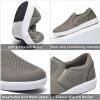 imagekonhill Mens Slip on Shoes  Casual Arch Support Walking Loafers Slipon Mesh Knit Sneakers Memory Foam Driving Work Skate Shoes Slip Resistant ShoesKhaki