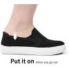 imagekonhill Womens Slip Ons Loafer Casual Walking Shoes Breathable Comfortable Fashion Sneakers for Work Nurse Travel Black Size 65