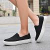 imagekonhill Womens Slip Ons Loafer Casual Walking Shoes Breathable Comfortable Fashion Sneakers for Work Nurse Travel Black Size 65