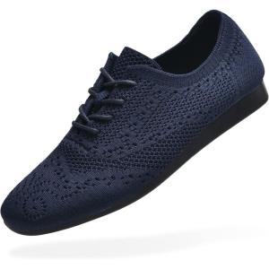 imagekonhill Womens Laceup Oxfords Flats Classic Knit Brogue Dress Walking Shoes Casual Sneakers