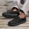 imagekonhill Mens Slip on Shoes Casual Breathable Boat Sneakers with Arch Support Lightweight Mesh Beach Loafers for Driving Walking SkateAll Black