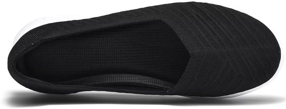 imagekonhill Womens Slip on Loafers  Comfy Walking Tennis LowTop Ballet Flat Nurse Shoes Casual Sneakers 85 US Black40