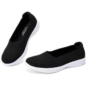 imagekonhill Womens Slip on Loafers  Comfy Walking Tennis LowTop Ballet Flat Nurse Shoes Casual Sneakers 85 US Black40