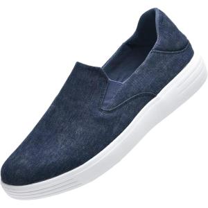 imagekonhill Slip on Sneaker for Men Casual Knit Boat Loafers Walking Shoes Driving Work Memory Skate Foam Shoes22017dNavy