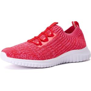 imagekonhill Womens Comfortable Walking Shoes  Tennis Athletic Casual Slip on Sneakers2122 Red