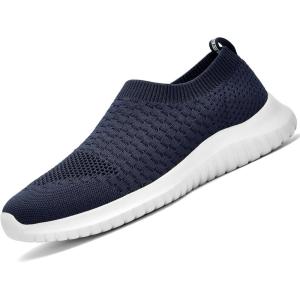 imagekonhill Mens Athletic Walking Shoes  Lightweight Casual Knit Slip on SneakersANavy