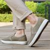 imagekonhill Slip on Sneaker for Men Casual Knit Boat Loafers Walking Shoes Driving Work Memory Skate Foam ShoesDKhaki