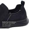 image:imagekonhill Mens Slip On Walking Shoes Lightweight Breathable Knit Tennis Sneakers Comfortable Casual Athletic Work Shoes for Gym TravelAAll Black