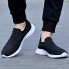 image:imagekonhill Mens Slip On Walking Shoes Lightweight Breathable Knit Tennis Sneakers Comfortable Casual Athletic Work Shoes for Gym TravelABlack