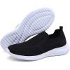 image:imagekonhill Mens Slip On Walking Shoes Lightweight Breathable Knit Tennis Sneakers Comfortable Casual Athletic Work Shoes for Gym TravelABlack