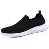 image:imagekonhill Mens Slip On Walking Shoes Lightweight Breathable Knit Tennis Sneakers Comfortable Casual Athletic Work Shoes for Gym TravelABlack