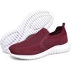 image:imagekonhill Mens Slip On Walking Shoes Lightweight Breathable Knit Tennis Sneakers Comfortable Casual Athletic Work Shoes for Gym TravelABurgundy