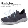 image:imagekonhill Mens Slip On Walking Shoes Lightweight Breathable Knit Tennis Sneakers Comfortable Casual Athletic Work Shoes for Gym TravelADark GreyGrey