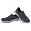 image:imagekonhill Mens Slip On Walking Shoes Lightweight Breathable Knit Tennis Sneakers Comfortable Casual Athletic Work Shoes for Gym TravelADark GreyGrey
