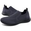 image:imagekonhill Mens Slip On Walking Shoes Lightweight Breathable Knit Tennis Sneakers Comfortable Casual Athletic Work Shoes for Gym TravelAGrayBlack