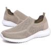 image:imagekonhill Mens Slip On Walking Shoes Lightweight Breathable Knit Tennis Sneakers Comfortable Casual Athletic Work Shoes for Gym TravelAKhaki