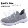 image:imagekonhill Mens Slip On Walking Shoes Lightweight Breathable Knit Tennis Sneakers Comfortable Casual Athletic Work Shoes for Gym TravelALight Grey