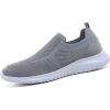 image:imagekonhill Mens Slip On Walking Shoes Lightweight Breathable Knit Tennis Sneakers Comfortable Casual Athletic Work Shoes for Gym TravelALight Grey