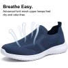 image:imagekonhill Mens Slip On Walking Shoes Lightweight Breathable Knit Tennis Sneakers Comfortable Casual Athletic Work Shoes for Gym TravelANavy