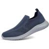 image:imagekonhill Mens Slip On Walking Shoes Lightweight Breathable Knit Tennis Sneakers Comfortable Casual Athletic Work Shoes for Gym TravelANavyGrey