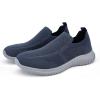 image:imagekonhill Mens Slip On Walking Shoes Lightweight Breathable Knit Tennis Sneakers Comfortable Casual Athletic Work Shoes for Gym TravelANavyGrey