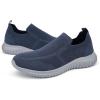 image:imagekonhill Mens Slip On Walking Shoes Lightweight Breathable Knit Tennis Sneakers Comfortable Casual Athletic Work Shoes for Gym TravelANavyGrey