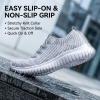 image:imagekonhill Womens Slip On Walking Tennis Shoes  Comfortable Mesh Casual Work Memory Foam Sneakers for Standing All Day0213 Lgray
