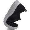 image:imagekonhill Womens Slip on Walking Tennis Shoes  Comfortable Lightweight Breathable Casual Work Travel Sneakers for Standing All Day2122 All BlackGrey
