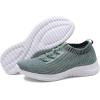 image:imagekonhill Womens Slip on Walking Tennis Shoes  Comfortable Lightweight Breathable Casual Work Travel Sneakers for Standing All Day2122 Dark Green