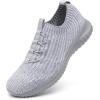 image:imagekonhill Womens Slip on Walking Tennis Shoes  Comfortable Lightweight Breathable Casual Work Travel Sneakers for Standing All Day2122 Light GreyGrey