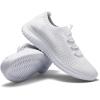 image:imagekonhill Womens Slip on Walking Tennis Shoes  Comfortable Lightweight Breathable Casual Work Travel Sneakers for Standing All DayBWhite