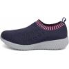 image:imagekonhill Womens Walking Shoes Slip On Sneakers Breathable Mesh Lightweight Casual Footwear for Daily Commute6701 Navy Grey
