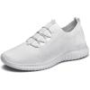 image:imagekonhill Womens Slip On Walking Tennis Shoes  Comfortable Mesh Casual Work Memory Foam Sneakers for Standing All Day2122 All White
