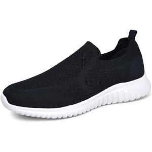 image:imagekonhill Mens Slip On Walking Shoes Lightweight Breathable Knit Tennis Sneakers Comfortable Casual Athletic Work Shoes for Gym TravelANavy Blue