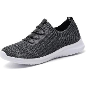 image:imagekonhill Womens Slip on Walking Tennis Shoes  Comfortable Lightweight Breathable Casual Work Travel Sneakers for Standing All Day0211 Dgray